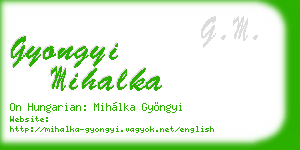 gyongyi mihalka business card