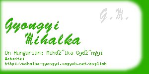 gyongyi mihalka business card